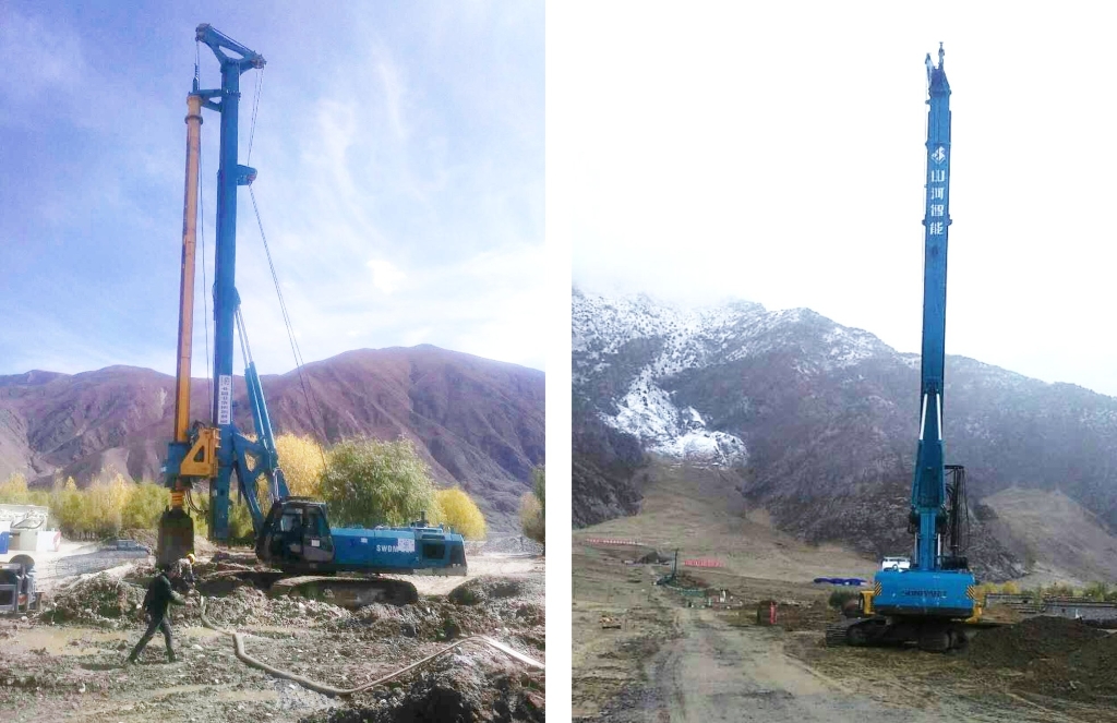 鸿运国际智能二十台旋挖钻机高原施工放异彩