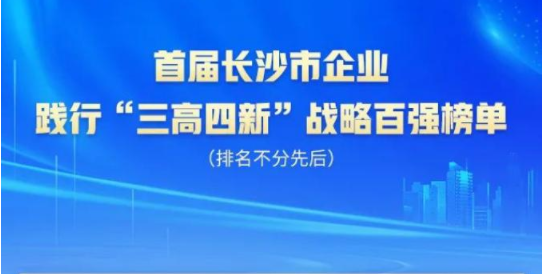 鸿运国际智能上榜首届长沙市企业践行“三高四新”战略百强榜单