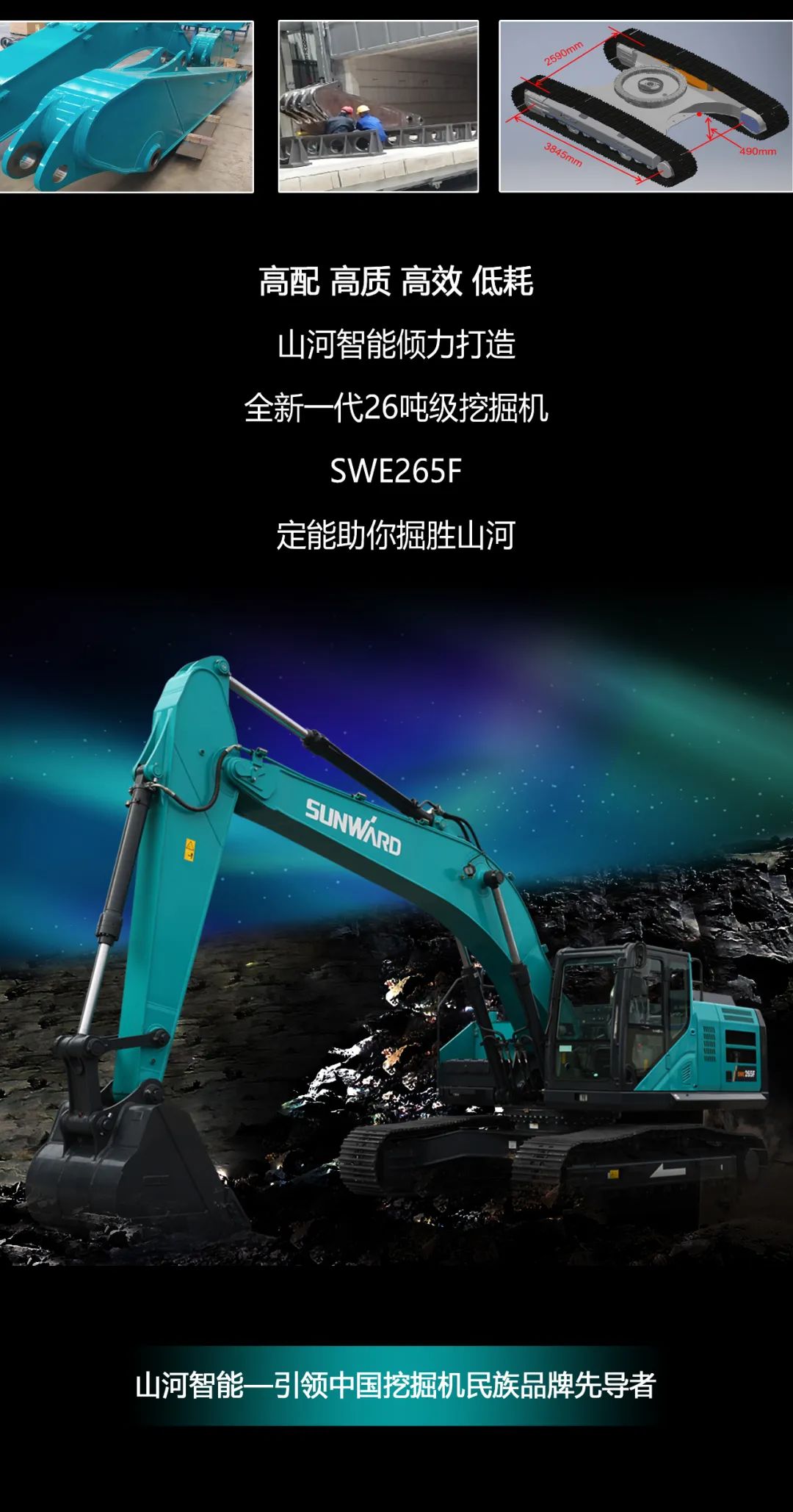 一图读懂 | 高配、高效！！鸿运国际智能新一代26吨级挖掘机助您“掘”胜千里