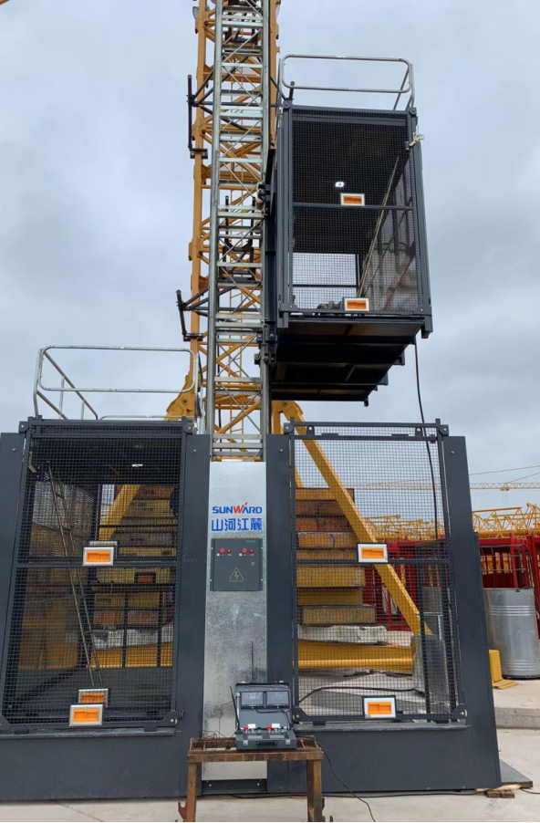 升降耗时缩短25%！！！鸿运国际江麓首款中速变频施工升降机乐成下线